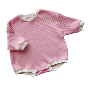 OEM pagliaccetto maglione Waffle autunno primavera <span class=keywords><strong>tutine</strong></span> da <span class=keywords><strong>bambina</strong></span> tutina in cotone cialda pigiama vestiti da neonato - Product Image 1