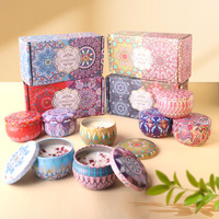 Coffret cadeau d'aromathérapie 2 pièces, bougies parfumées à la cire de soja avec fleurs séchées, parfum floral pour anniversaire, Thanksgiving et Noël
