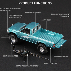 Massdi 1/64 Hilux Pikup <span class=keywords><strong>SUV</strong></span> in lega 1994 auto modello di veicolo pressofuso auto giocattolo da collezione - Product Image 2