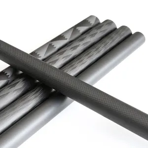 Tubo de fibra de carbono puro de pequeno diâmetro, comprimento personalizado e retidão para eixo de flecha 800mm 850mm 1000mmm