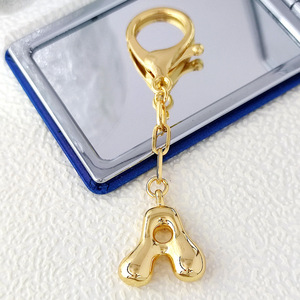 Kadın tıknaz sevimli kabarcık ilk mektup Charms anahtarlık için çanta uğuru çanta <span class=keywords><strong>Charm</strong></span> anahtarlıklar aksesuarları - Product Image 4