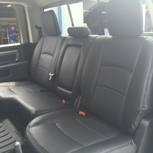 Fundas de Asiento de Coche Personalizadas, Impermeables, de Cuero, Juego Completo para Camioneta Dodge Ram 1500 2500 3500, Color Negro y Rojo - Product Image 3