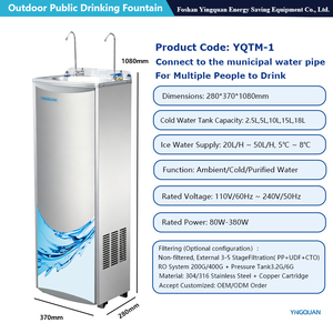 Dispensador de <span class=keywords><strong>Agua</strong></span> Fría y Caliente Eléctrico Independiente de Acero Inoxidable para Exteriores con Tanque Frío de 5L y Filtro - Product Image 3