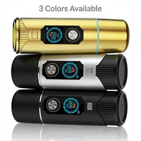 Chicha Électrique Mini Luxe Personnalisée avec Éclairage LED Miroir, en Aluminium, Rechargeable, Portable, Coffret Cadeau, pour Fumer