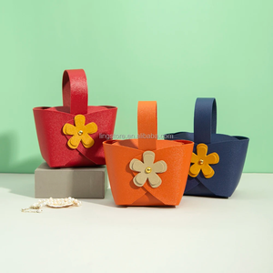 Caja de Dulces Creativa de Cuero PU para Boda, con Lazo y Flor, para Empacar Dulces y Joyas, Incluye Bolsa de Regalo - Product Image 4