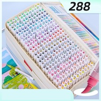 Ensemble de 288 stylos marqueurs acryliques liquides empilables de couleur directe, boîte cadeau, stylo marqueur acrylique de grande capacité