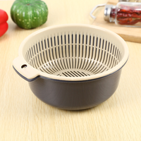 Panier de vidange double pour cuisine domestique, en PP écologique, multifonctionnel, pour fruits et légumes, coloré