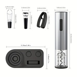 Juego de abridores de vino recargables de acero inoxidable, abridor de vino con logotipo personalizado, abridor de botellas de vino eléctrico - Product Image 6