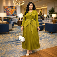 Robe longue en satin vintage décontractée et modeste, taille naturelle, manches longues, haute qualité, pour occasions de fête, automne-été, vente en gros ODM