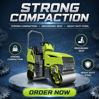 Rouleau vibratoire à double tambour DOHERO Mini Asphalt 7,6 CV, équipement de construction avec garantie de 5 ans