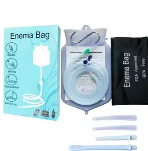 Customized Size 2000ml Large High Quality Pvc Enema Bag Set Bag For Hospital