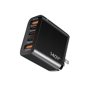 2025 140W PD gan đa cổng nhanh chóng sạc Adapter với chỉ số ánh sáng, nhanh chóng tường sạc với 2 cổng USB + 3 Type-C cổng - Product Image 4