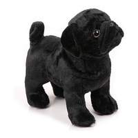 Peluche personnalisée de pug noir, jouet en peluche avec rembourrage en coton PP, 11cm-30cm, cadeau créatif de décoration