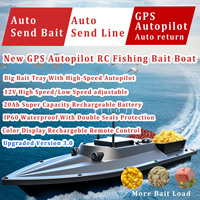 Bateaux de pêche RC S70 12V 20A haute vitesse étanches 9,8 km/h pour la pêche à la carpe