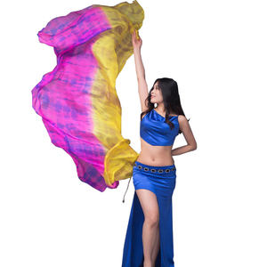 100% <span class=keywords><strong>bufanda</strong></span> de seda y velo DIY Irregular multicolor Tie Dye danza del vientre rendimiento Prop con accesorio de patrón de puntos - Product Image 6