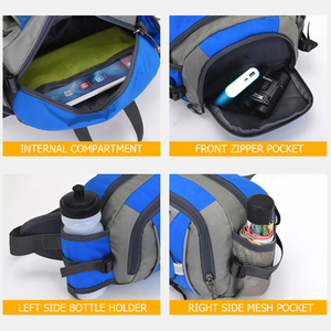 Sac banane de randonnée et trekking en nylon imperméable grande capacité avec support pour bouteille d'eau et bandoulière unique - Product Image 6