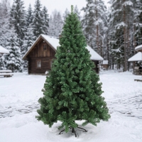 Sapin de Noël artificiel réaliste en PVC floqué de haute qualité avec support en fer, taille personnalisée, décoration de vacances en plein air, maison, jardin