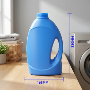 Bouteille ovale en plastique HDPE recyclable de 3000 ml avec poignée pour l'emballage de produits chimiques ménagers et de nettoyants liquides - Product Image 2