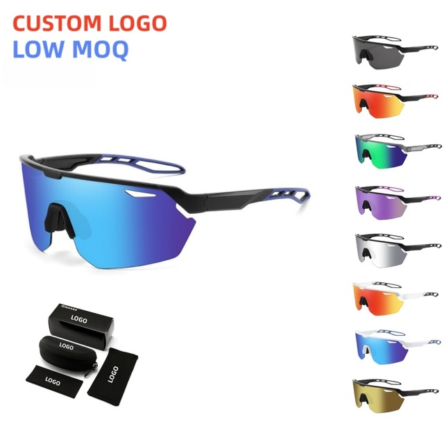 Fashion Style Oversized Windproof Sunglasses for Women Outdoor Cycling Sports Custom Logo Eyewear for Men