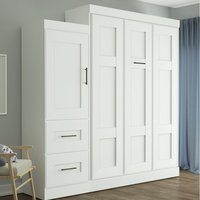 Lit mural Queen Murphy GIVANSSIE en chêne, mobilier de chambre moderne de luxe, avec système de levage facile, garantie de 3 ans, prix fabricant