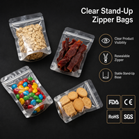 Sachet Doypack Auto-Adhésif Transparent Personnalisable avec Logo Imprimé en Héliogravure, en PET/PE, avec Fermeture Zippée, pour Emballage Alimentaire