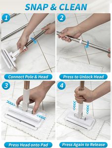Kit de Recambio de Mopa Plana Desechable Húmeda/Seca para Venta al por Mayor, para Limpieza de Suelos Multisuperficie y Eliminación de Polvo en Hogares y Oficinas - Product Image 4