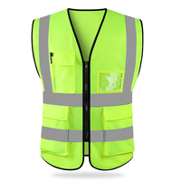 Gilet de sécurité haute visibilité avec poches et fermeture éclair, conforme aux normes ANSI/ISEA