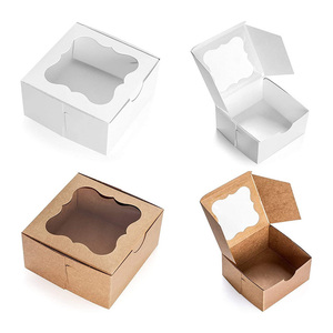 Caja de pastel de galletas Bento de papel de Navidad rosa con logotipo impreso de cartón personalizado al por mayor a buen <span class=keywords><strong>precio</strong></span> razonable con ventanas - Product Image 5