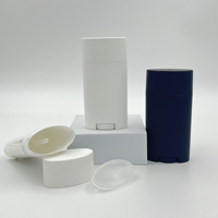Tube de déodorant vide rechargeable de 75 g, rond et ovale, avec mécanisme rotatif, pour emballage cosmétique