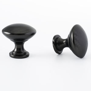 มือจับแบบรูเดียวสีดำสำหรับลิ้นชักตู้เสื้อผ้า ลูกบิดกลมทำจากโลหะผสมสังกะสีแข็งแรงสำหรับฮาร์ดแวร์ประตูตู้  มือจับสำหรับลิ้นชักตู้เสื้อผ้า - Product Image 4