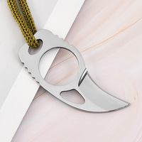 Couteau de poche EDC en acier inoxydable, couteau à lame fixe avec étui en cuir pour le camping en plein air et la survie