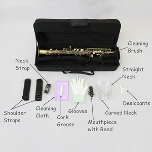 FOCUS <span class=keywords><strong>Saxophone</strong></span> soprano droit vintage plat BB de niveau débutant de haute qualité avec instrument accessoire pour nouveaux joueurs - Product Image 6