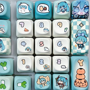 Personnalité A-nime M-i-k-u Keycaps 131 touches profil M-OA PBT Dye Subbed Keycap pour clavier mécanique Mx Switch - Product Image 5