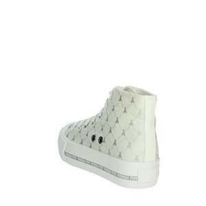 Zapatillas Deportivas para Niña Patrizia Pepe, Blancas y Plateadas, de Lona, con Caña Alta - Product Image 2