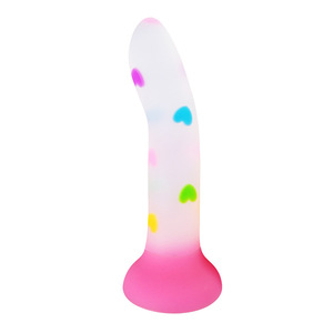 BANSEY Dildo Luminoso de Gelatina con Base de Succión Fuerte, Brilla en la Oscuridad, Tapón Anal en Forma de Corazón, Juguetes Sexuales para Adultos para Mujeres y Hombres - Product Image 2