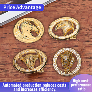 Hebilla de Cinturón de Metal de Aleación de 68 mm con Forma Personalizada, Grabada en Oro - Product Image 2