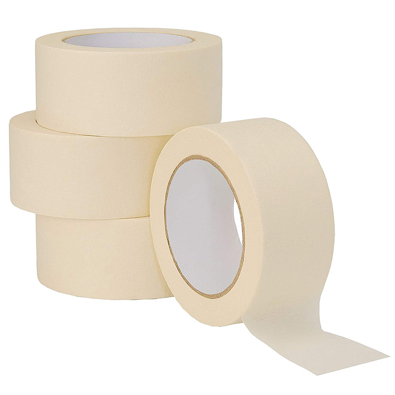 Custom Removable Decoration Natural Rubber Industry Beige Color Masking Paper Tape 150 Temperature Resist Free No Residue Paint