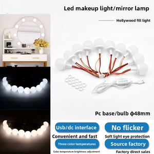 Lampada LED Moderna <span class=keywords><strong>da</strong></span> 50mm per Specchio <span class=keywords><strong>da</strong></span> Trucco, USB 5V, 3 Temperature di Colore, Perforata, IP20, Controllo Touch, per <span class=keywords><strong>Tavolo</strong></span> <span class=keywords><strong>da</strong></span> Toeletta - Product Image 6
