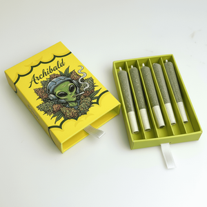 Boîte à tiroir <span class=keywords><strong>en</strong></span> carton ondulé personnalisée OEM, recyclable, vierge, pour 5 paquets de cigarettes, étui d'emballage pour cônes pré-roulés infusés de fleurs - Product Image 4