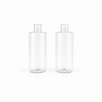 Botella de PET Transparente de 550 ml para Champú, Gel de Ducha, Loción, Recargable, con Tapa de Rosca, Envase Cilíndrico para Hogar, Salón, Spa