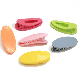 Yaz moda renk Oval plastik timsah bebek saç klipleri plastik çocuklar için tokalarım - Product Image 3