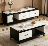 Ensemble Table Basse et Meuble TV pour Salon, Table Console, Meuble TV Moderne de Luxe, Meuble Télévision Moderne Plus Table
