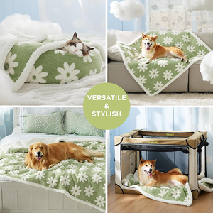 Couverture pour chien en <span class=keywords><strong>fausse</strong></span> <span class=keywords><strong>fourrure</strong></span> double face lavable de luxe, chaude, en jacquard, douce, en polaire sherpa, imperméable, toutes saisons - Product Image 4
