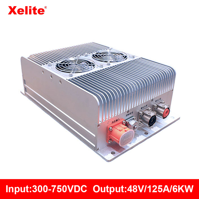 High Quality 6kW 48V EV DC DC Converter Convert DC 540Vdc(V300V-750V) to 48V Air Cooling Isolated Buck DCDC Converter