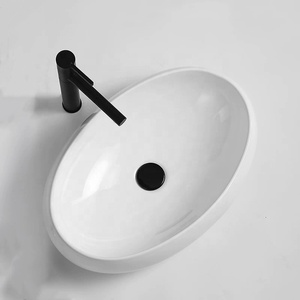 Mounted oval phòng tắm bồn rửa Countertop Vòng Gốm bồn rửa nghệ thuật Riche Trắng rửa tay lưu vực cho phòng tắm - Product Image 6
