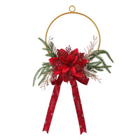 Couronne de Noël en métal, style européen, décoration florale à suspendre au mur et aux poignées de porte