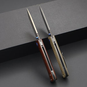 سكين قابل للطي للتخييم في الهواء الطلق بمقبض G10 شفرة دمشقية بيثون نسيج جلد تصنعه بنفسك درجة تصنيع المعدات الأصلية تخصيص سكين جيب - Product Image 6