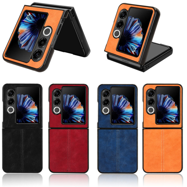 Retro Suture PU Leather Phone Case For ZTE nubia Flip2 / nubia Flip 2 6.9"  Hard Matte Front+Back Back Cover case