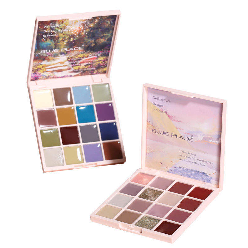 Luxury Nail Set 16 Colors Eyeshadow Palette Portable Nail Gel Polish Uv Gel Wholesale Solid Painting Nail Gel