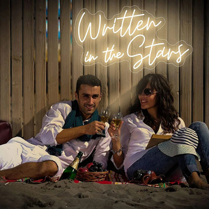 Insegna al Neon LED 'Written in the Stars' Personalizzata in Acrilico, Striscia Flessibile in Silicone Colorata <span class=keywords><strong>per</strong></span> Camera da Letto, Bar, Negozio, Vetrina, Ristorante - Product Image 1